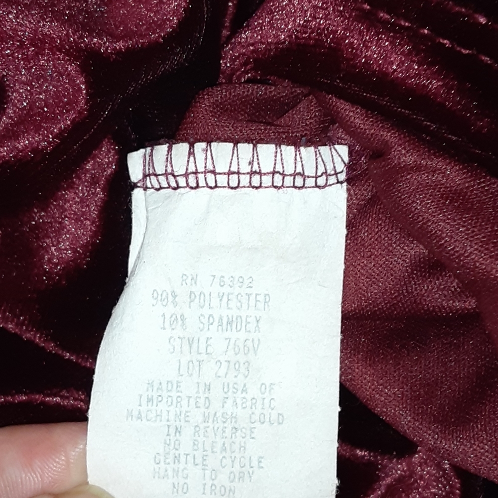Venus Burgundy Velvet Asymmetrical Dress Medium Draped Knot Cocktail Party - Picture 11 of 12